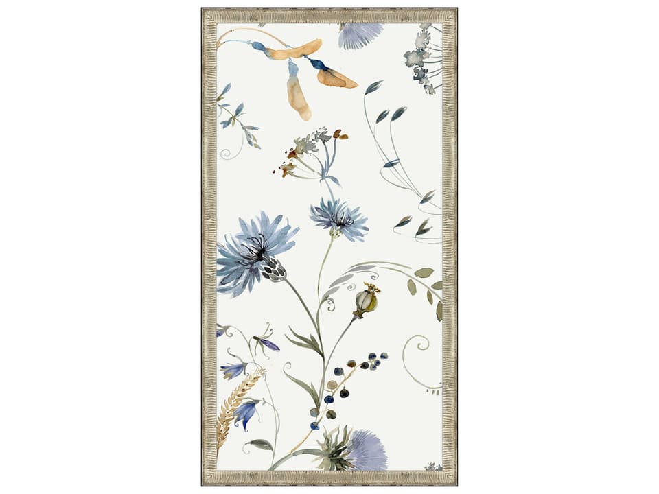 Florals Nature's Gift-I Botanical Wall Art Green with Antique Silver Frame