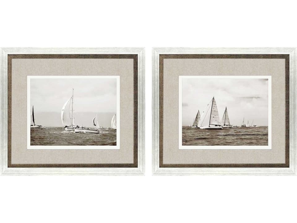 Sporting Regatta-II Framed Coastal Wall Art Set of 2