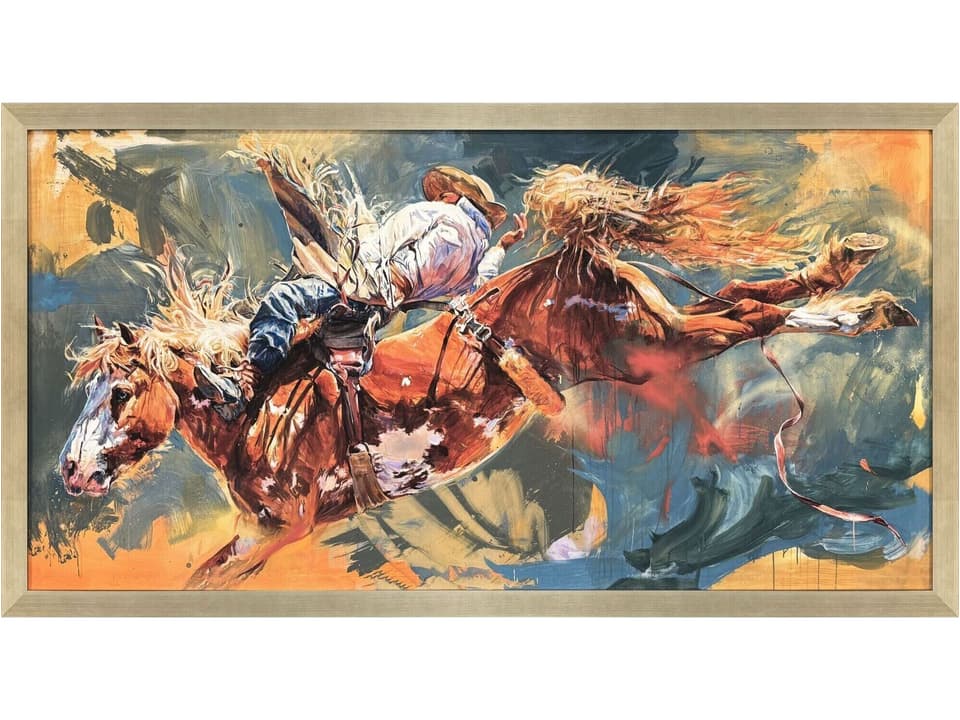 Colorado Heat Framed Wall Art with Silver Leaf Wood Frame