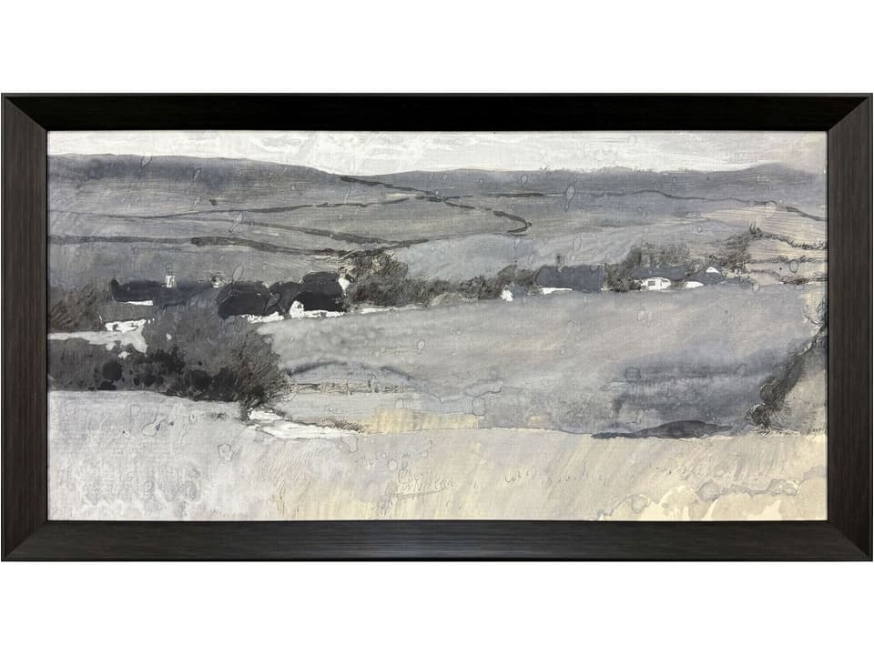 Misty Landscape Framed Art Giclee Print with Glass Front