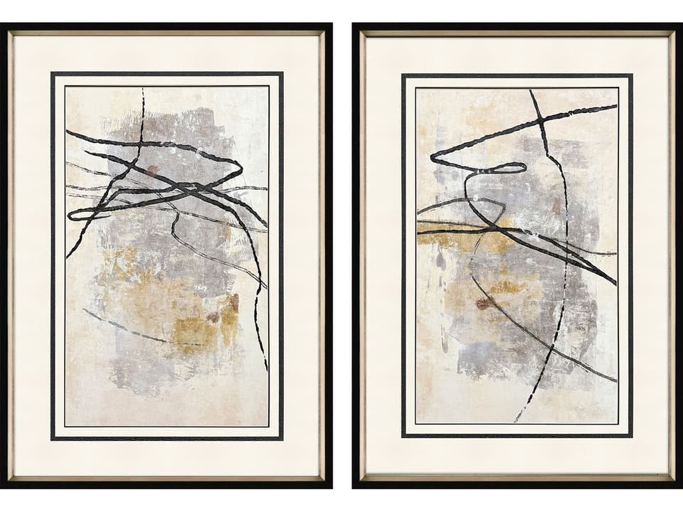 Tangle Framed Art Set of 2 Abstract Wall Decor with Black Frame
