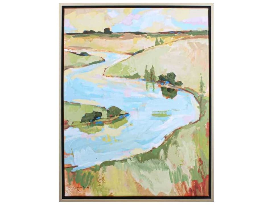 Landscapes Landscape-I Canvas Wall Art in Brushed Silver Floater Frame