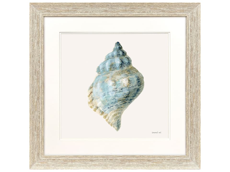 Coastal Bliss IV Framed Wall Art with Distressed White Frame