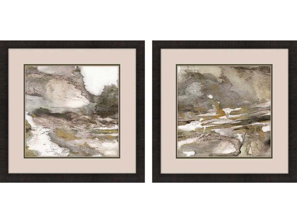 Urban Reflection-I Wall Art Set of 2 with Dark Espresso Frame
