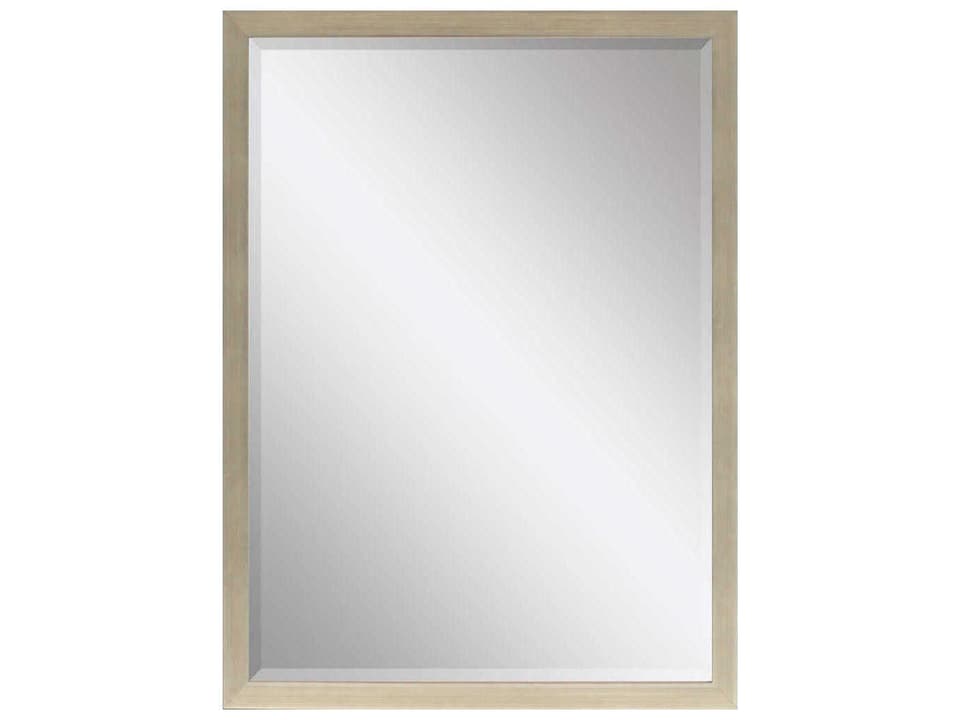 854 Beveled Rectangular Wall Mirror in Silver Leaf Wood