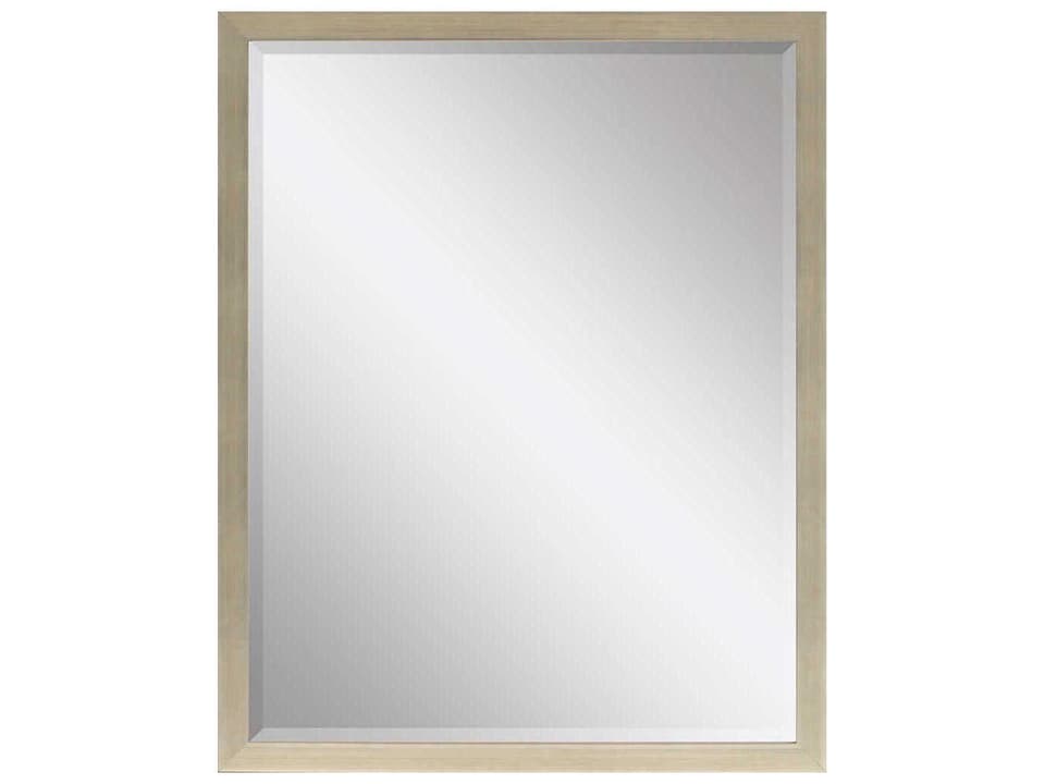 Beveled Rectangular Wall Mirror in Champagne Finish