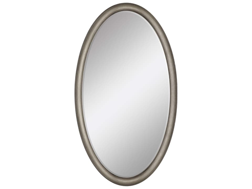 Woodall Metallic Oval Wall Mirror with Beveled Glass