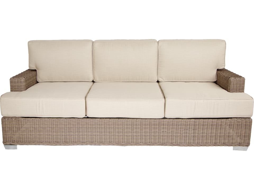 Palisades Patio Sofa with Wicker and Cushions