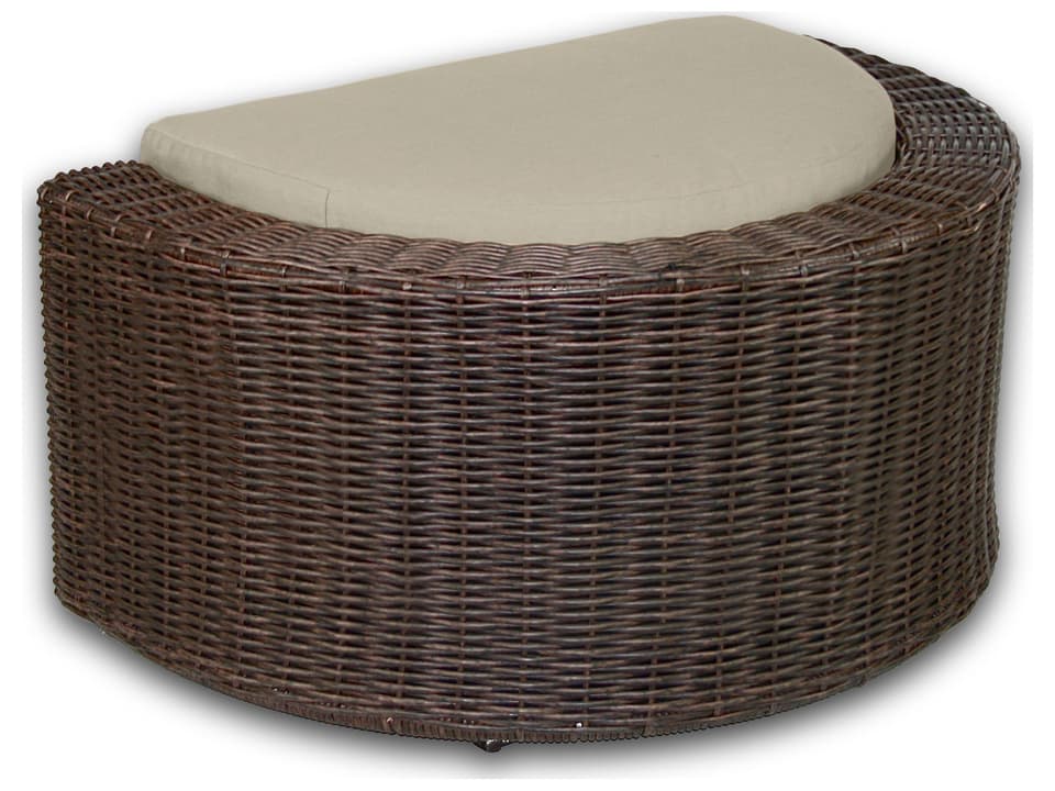 Palomar Resin Wicker Patio Ottoman with Sunbrella Cushion