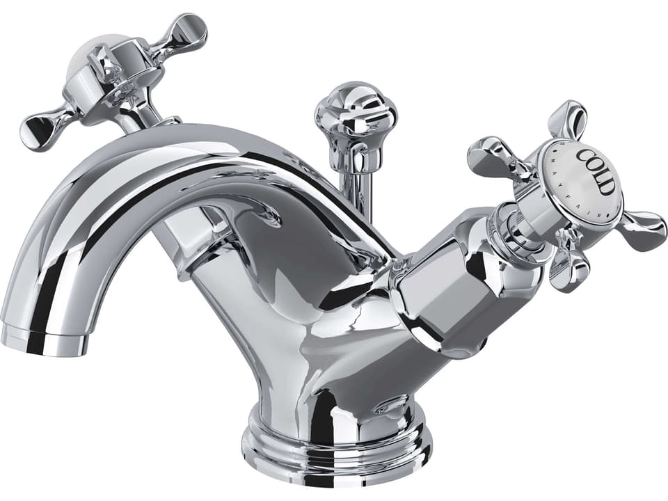 Edwardian Two Handle Lavatory Faucet in Polished Chrome