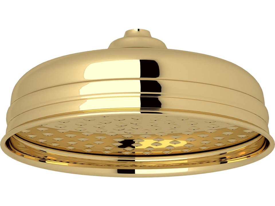 8-Inch Single Function Rain Showerhead in Unlacquered Brass
