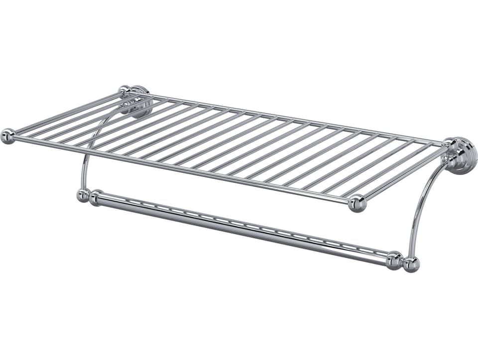 Edwardian Wall Mount Towel Shelf in Polished Chrome