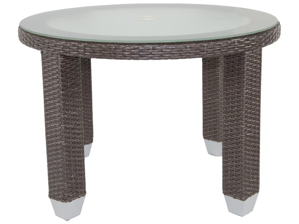 Signature Round Wicker Dining Table in Signature Brown