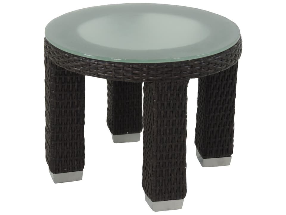 Signature Round Wicker End Table