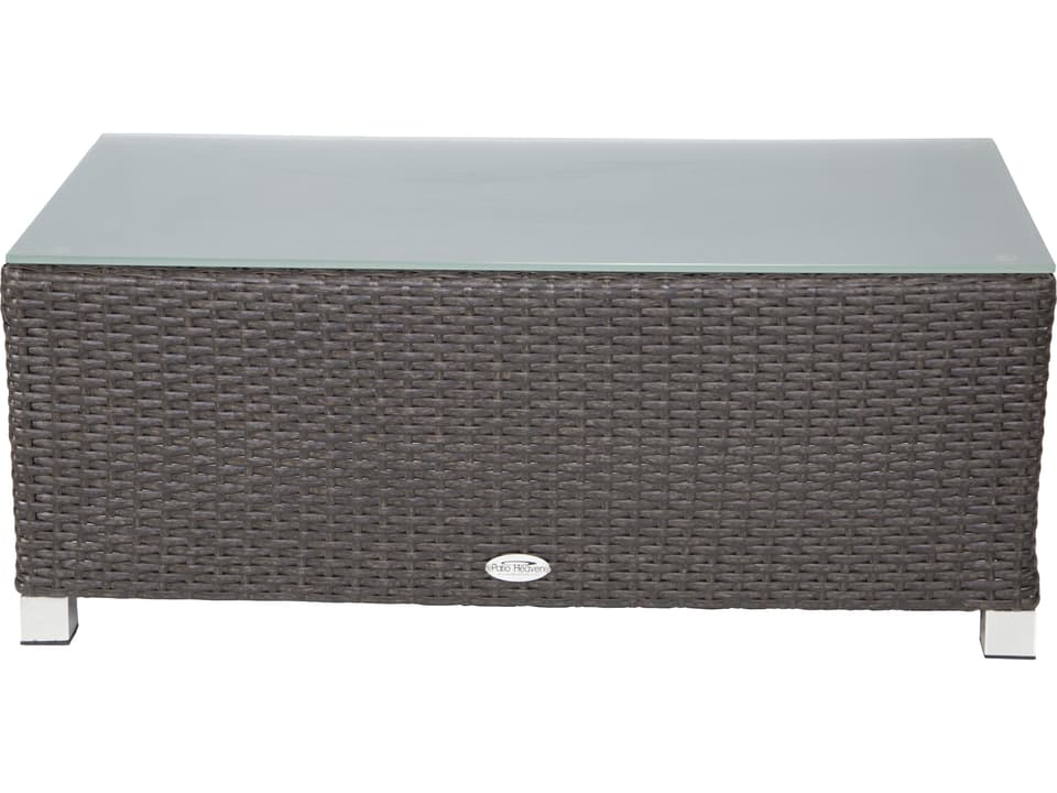 Venice Wicker and Glass Rectangular Coffee Table