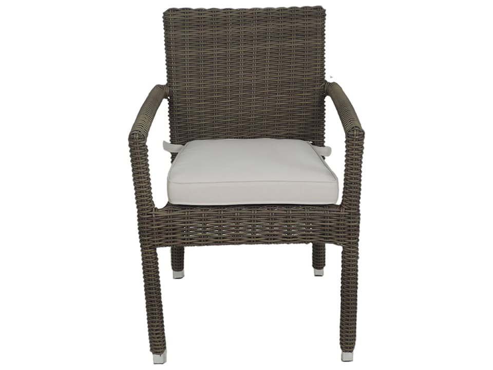 Venice Zuma Wicker Arm Chair in Grey