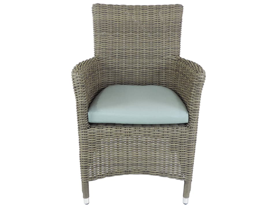 Venice Curved Patio Dining Chair in Grey