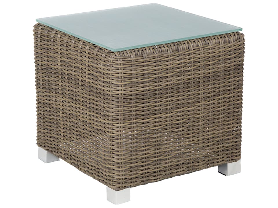 Venice Cube Side Table in Grey Cast Aluminum