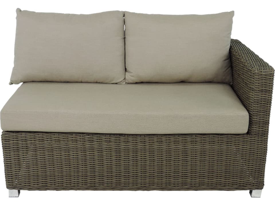 Venice Wicker RAF Loveseat in Grey