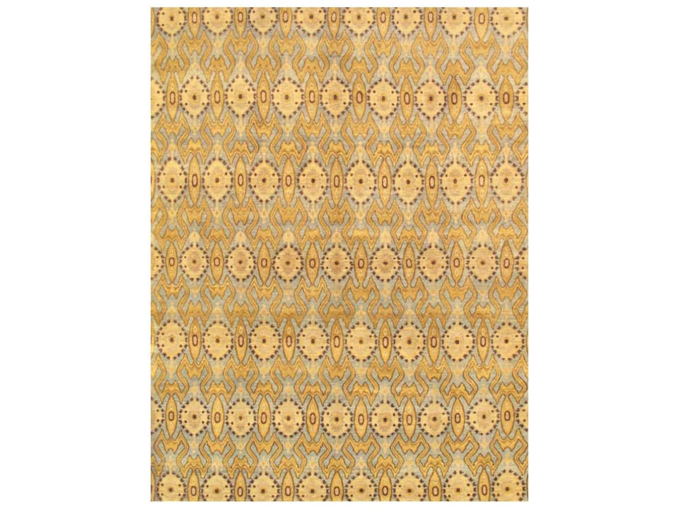 Ikat Collection Hand-Knotted Lambs Wool Area Rug