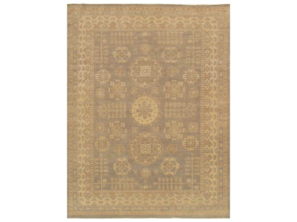 Azerbaijan Bordered Hand-Knotted Wool Area Rug