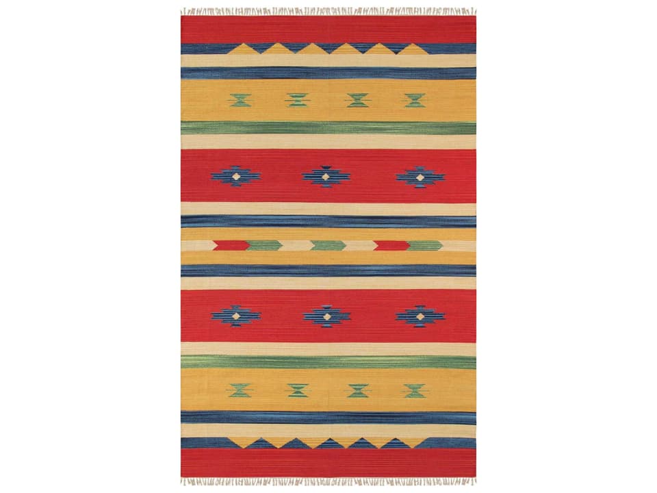 Anatolian Southwestern Hand-Woven Cotton Area Rug in Multi