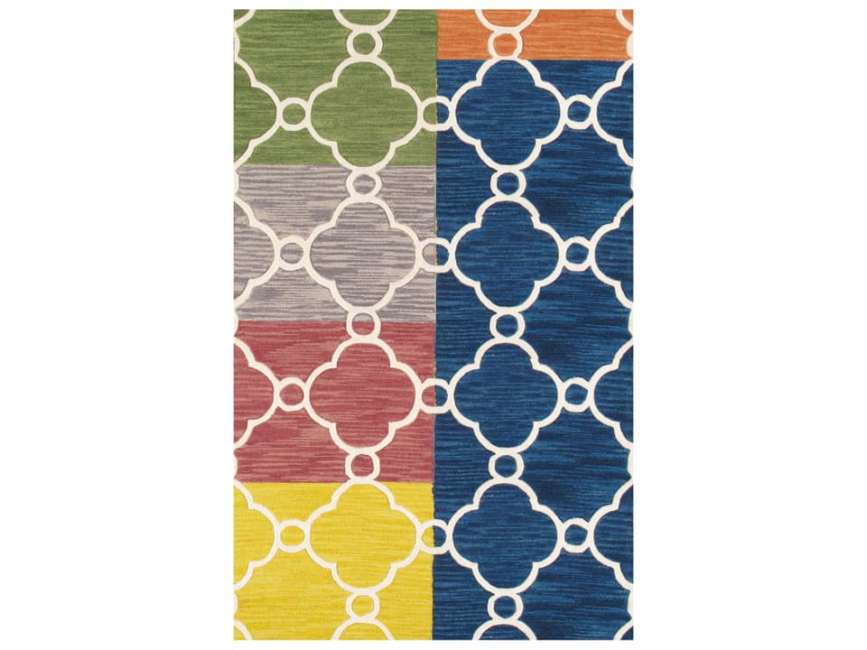 Transitional Moroccan Hand-Tufted Wool and Bamboo Silk Area Rug Multi-Color