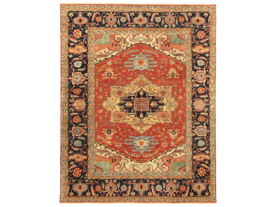 Serapi Hand-Knotted Wool Bordered Area Rug