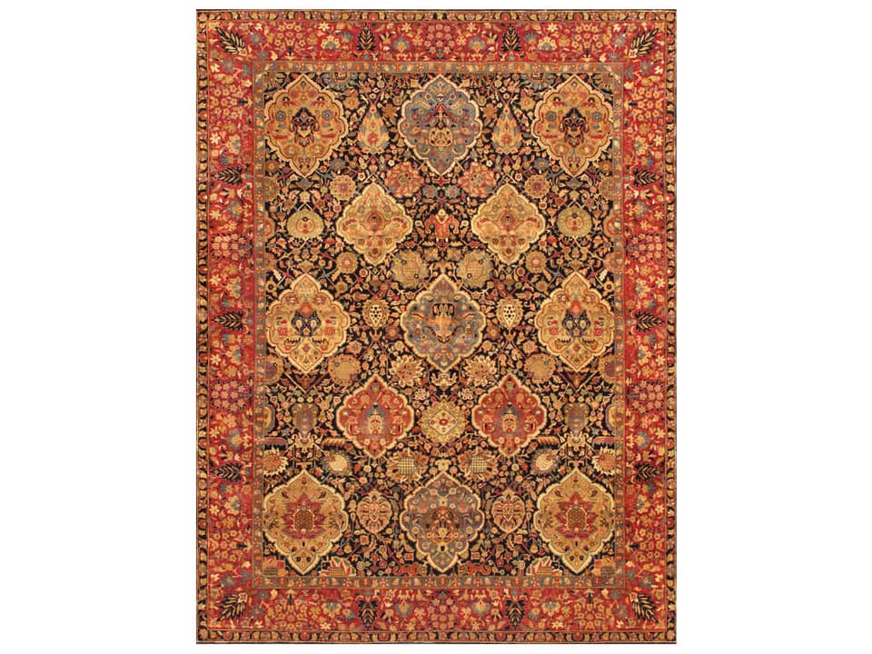 Azerbaijan Collection Hand-Knotted Silk and Wool Area Rug