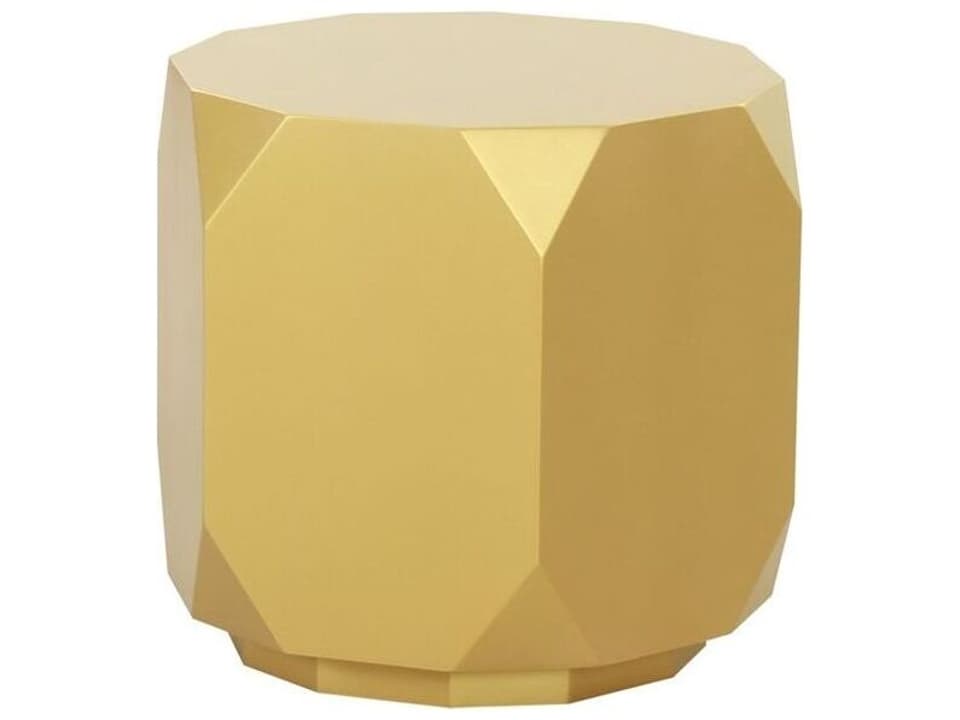 Noho Selva Hexagon Wood End Table in Gold