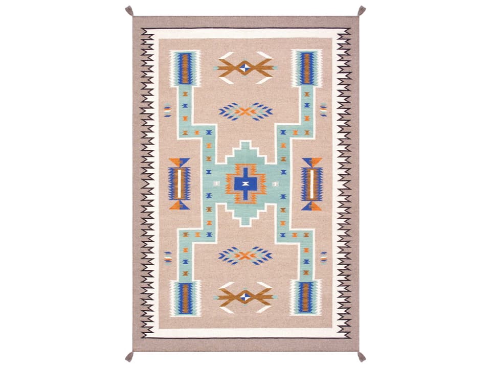 Tuscany Flatweave Southwestern Area Rug in Mocha 6x9