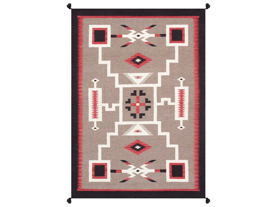 Tuscany 4'10" x 7' Flatweave Southwestern Wool Area Rug
