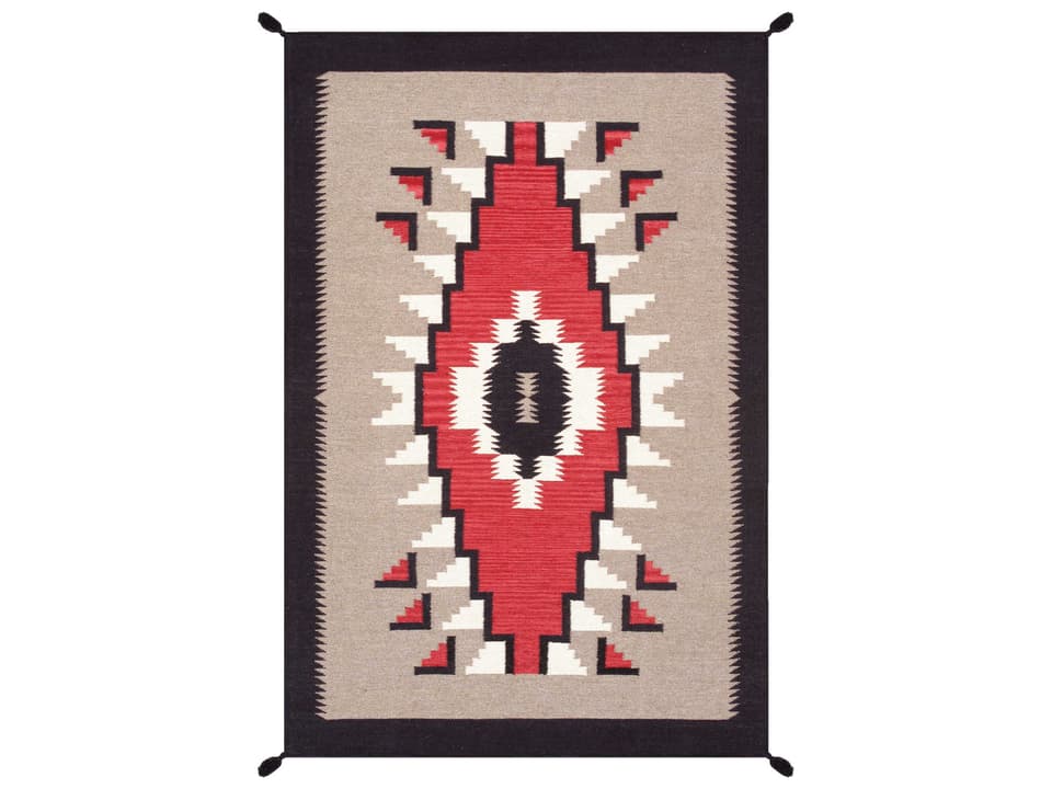 Tuscany Flatweave Wool Area Rug with Southwestern Geometric Pattern 4x6