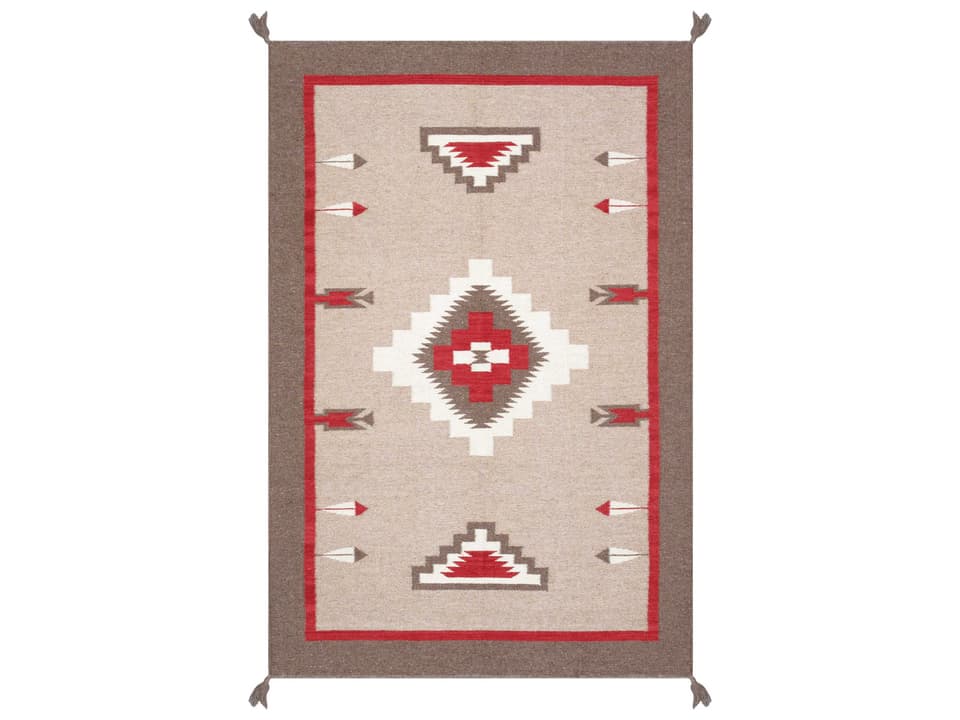 Tuscany Flatweave Southwestern Area Rug in Mocha Multi 3'10" x 6'0"