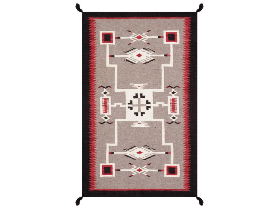 Tuscany Flatweave Southwestern Wool Area Rug in Mocha