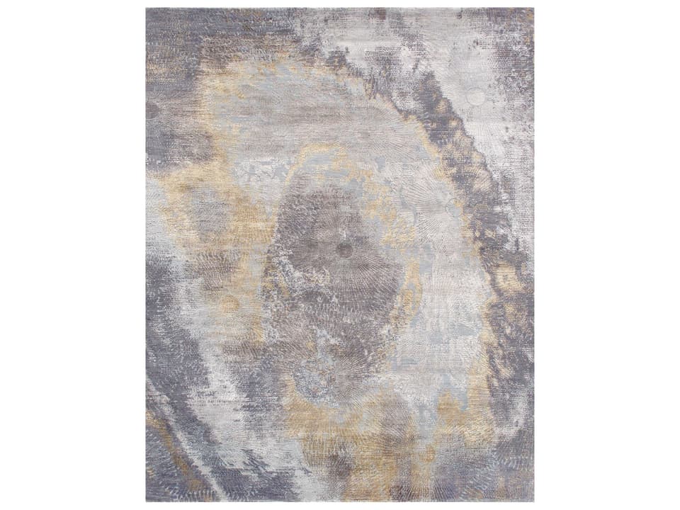 Cosmo Abstract Hand-Knotted Silk and Wool Area Rug Multi