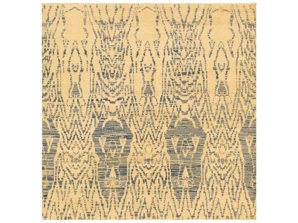 Ikat Collection Hand-Knotted Lamb's Wool Area Rug with Ikat Pattern