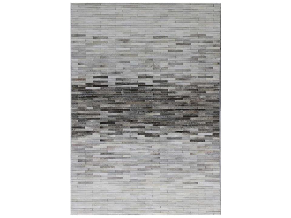Galaxy Abstract Area Rug Hand-Loomed Cowhide and Sari Silk
