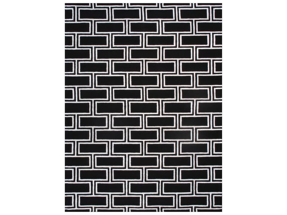 Edgy Geometric Hand-Tufted Area Rug in Bamboo Silk and Wool