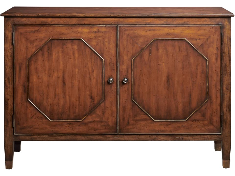 Cherry Accent Chest with Gold Accents and Ring Pulls