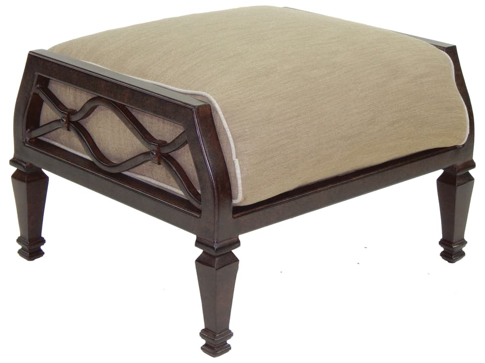 Villa Bianca Deep Seating Cast Aluminum Patio Ottoman