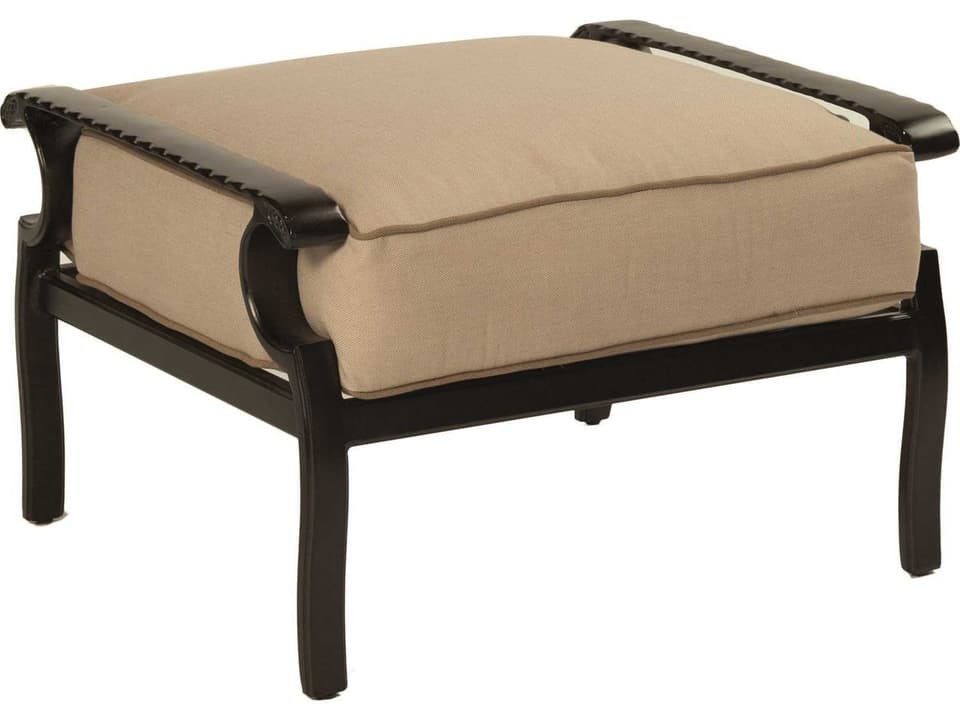 Monterey Outdoor Cushioned Ottoman in Cast Aluminum