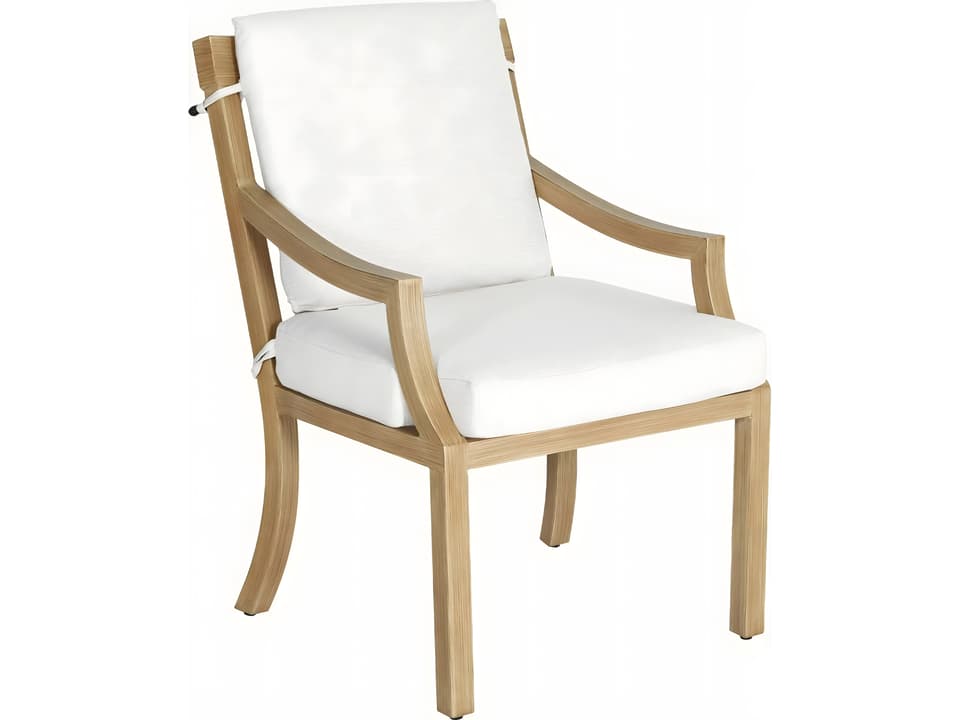 Nicoya Formal Outdoor Cast Aluminum Dining Armchair with Cushions