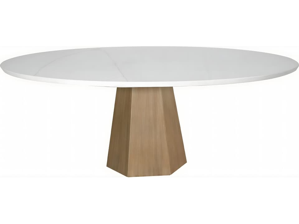 Nicoya 72-Inch Round Outdoor Dining Table with Hexagonal Base