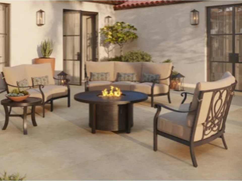Madrid Deep Seating Cast Aluminum Outdoor Patio Lounge Set