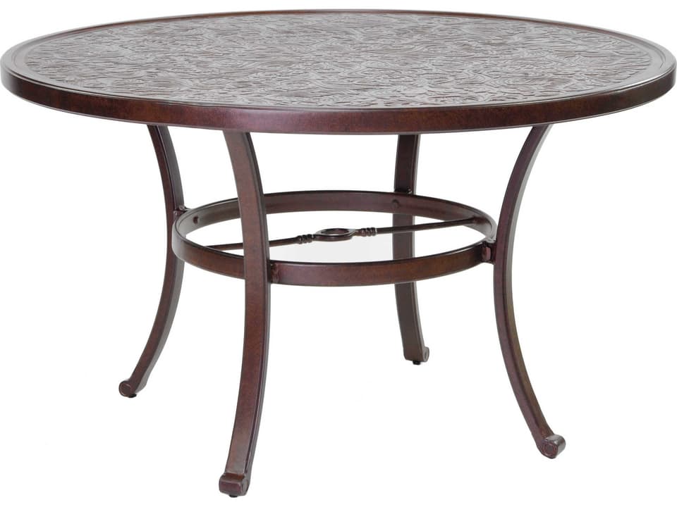Vintage Cast Aluminum Round Patio Dining Table