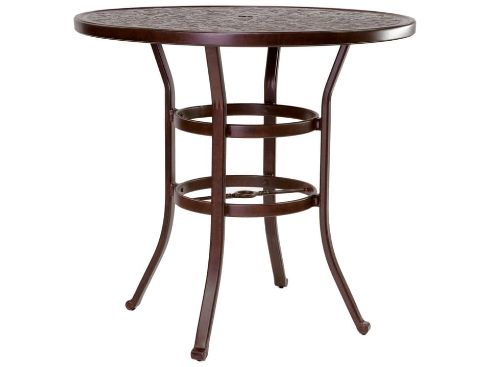 Vintage 44-Inch Round Bar Height Dining Table in Aluminum