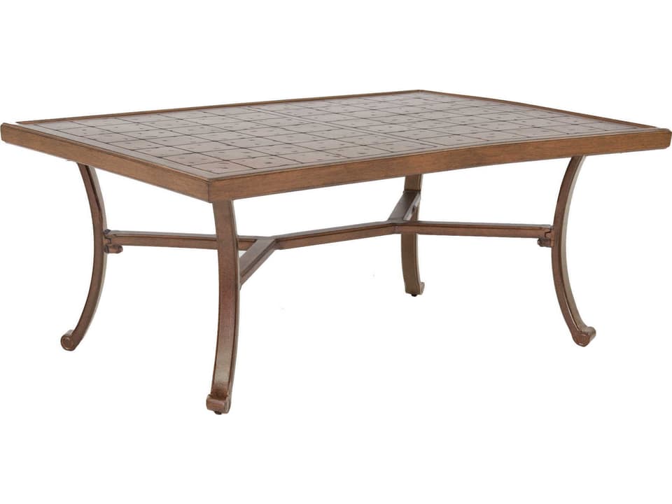 Vintage 42-Inch Rectangular Cast Aluminum Coffee Table