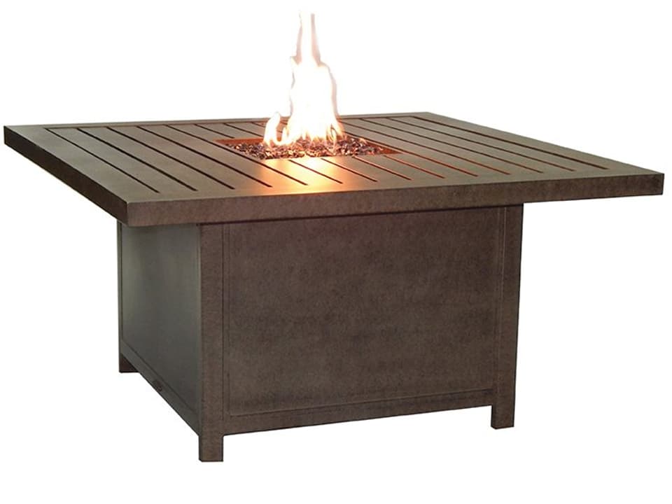 Moderna Square Coffee Table with Firepit in Cast Aluminum