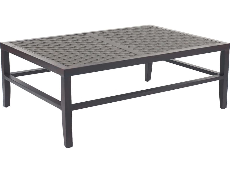 Classical 32 x 48 Inch Large Rectangle Outdoor Coffee Table in Cast Aluminum